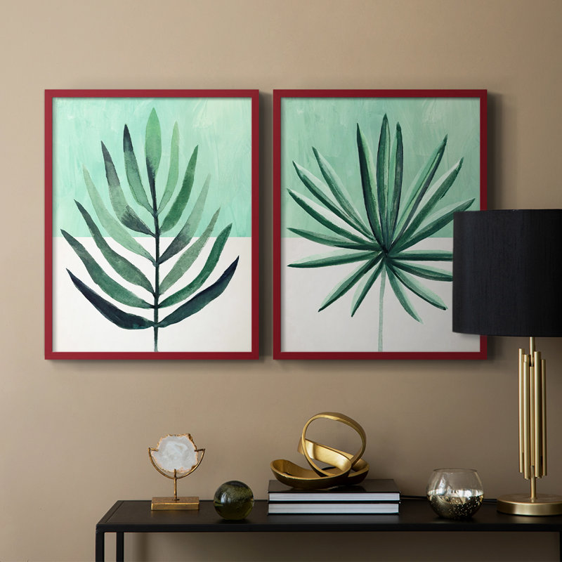 Verging Palm III - reproduction encadrée de qualité supérieure - prête à être accrochée - aucun clou requis - aucun clou requis