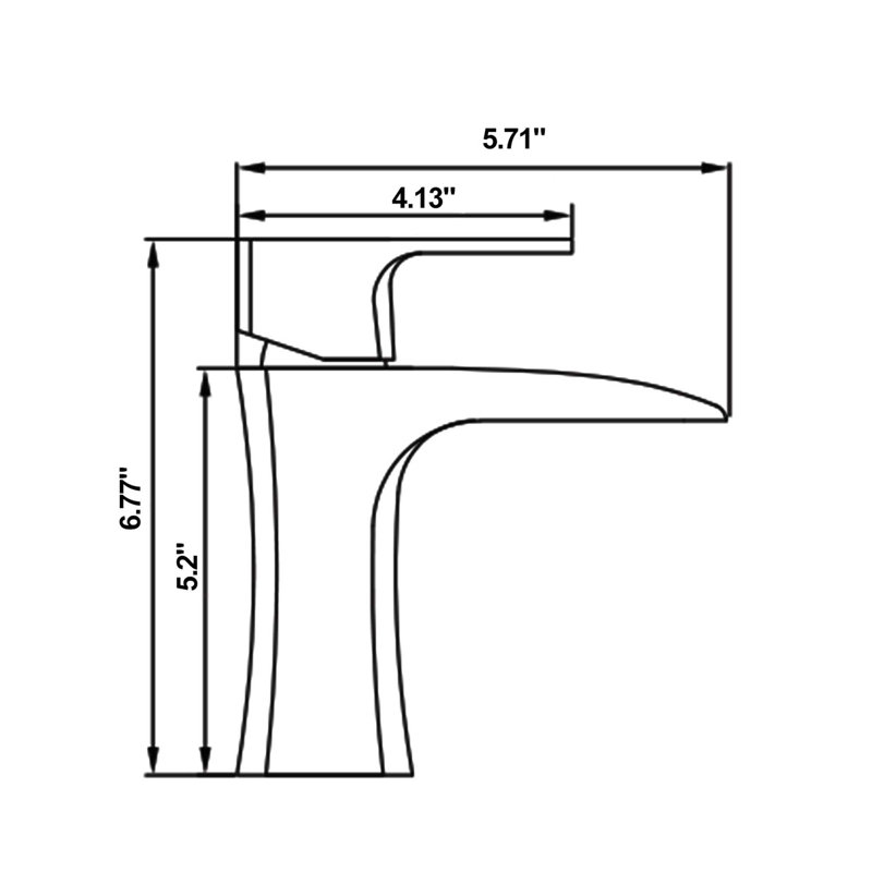 ADA Waterfall Single Hole Handle Brass Bathroom Faucet with Drain, Brushed Nickel