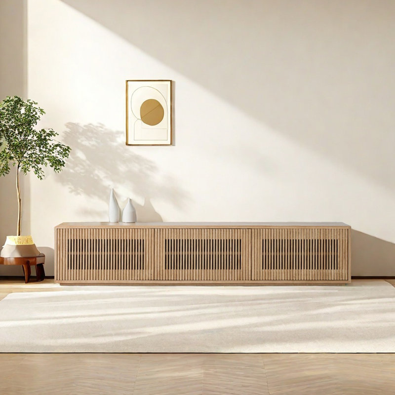 Meuble télé en bois de frêne durable, 70.86"