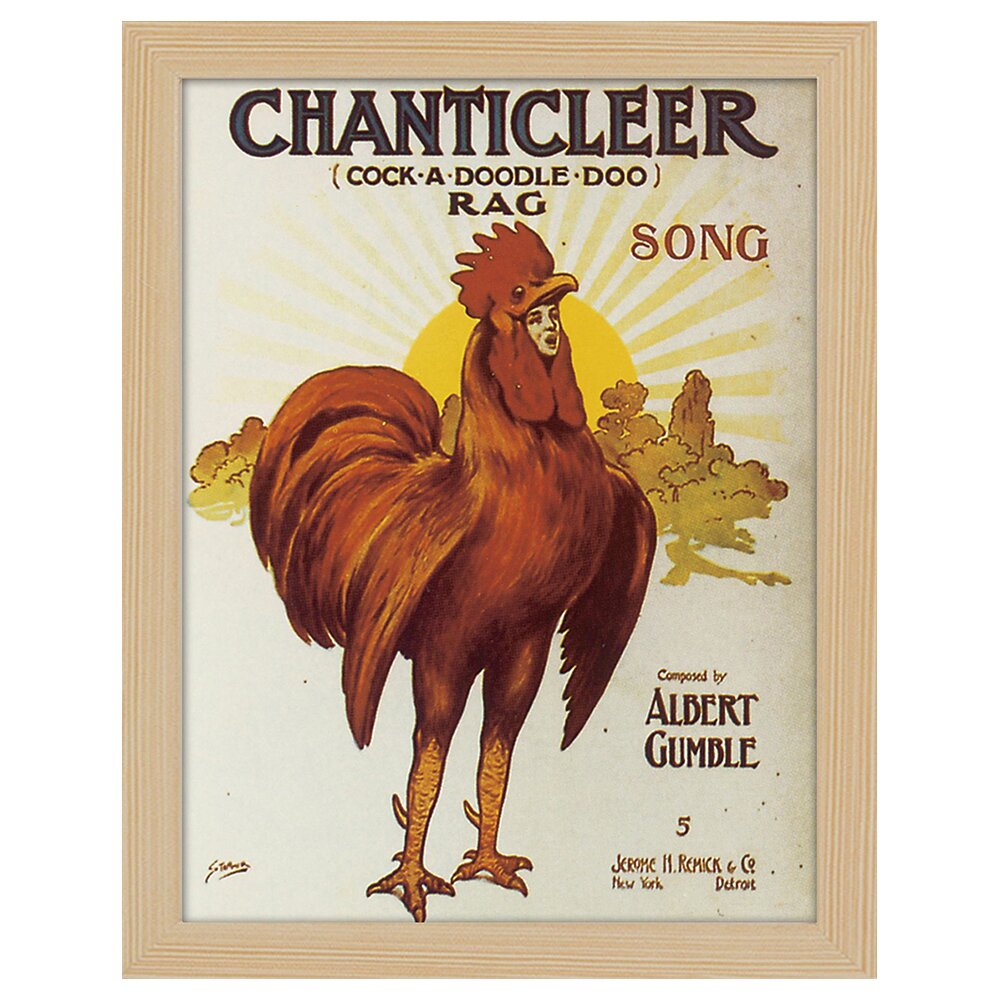 Leinwandbild Vintage Music Cover Chanticleer (Cock A Doodle Doo)