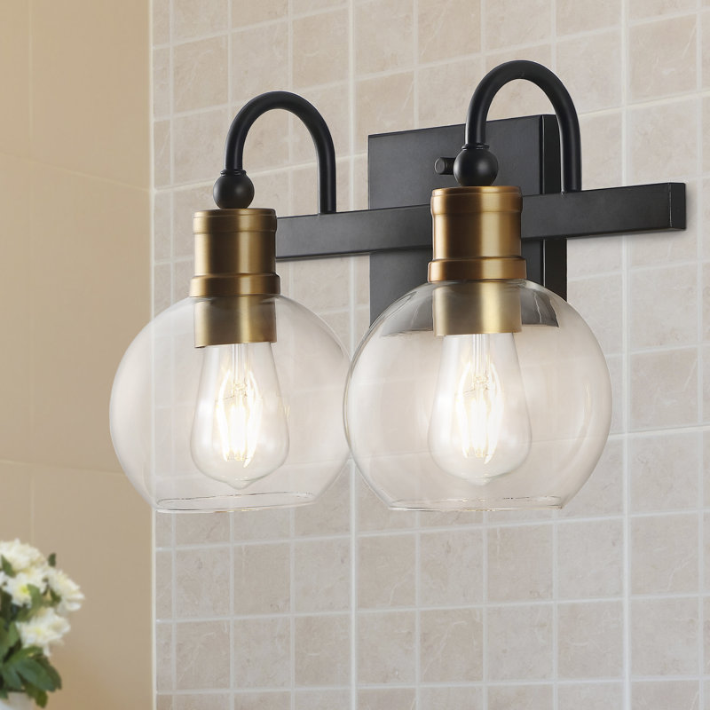 Éclairage pour meuble-lavabo rétro en fer / verre Escondido, 2