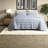 Premium 3-Piece King Cotton Bedding Sets, Blue Jacquard, Modern Home