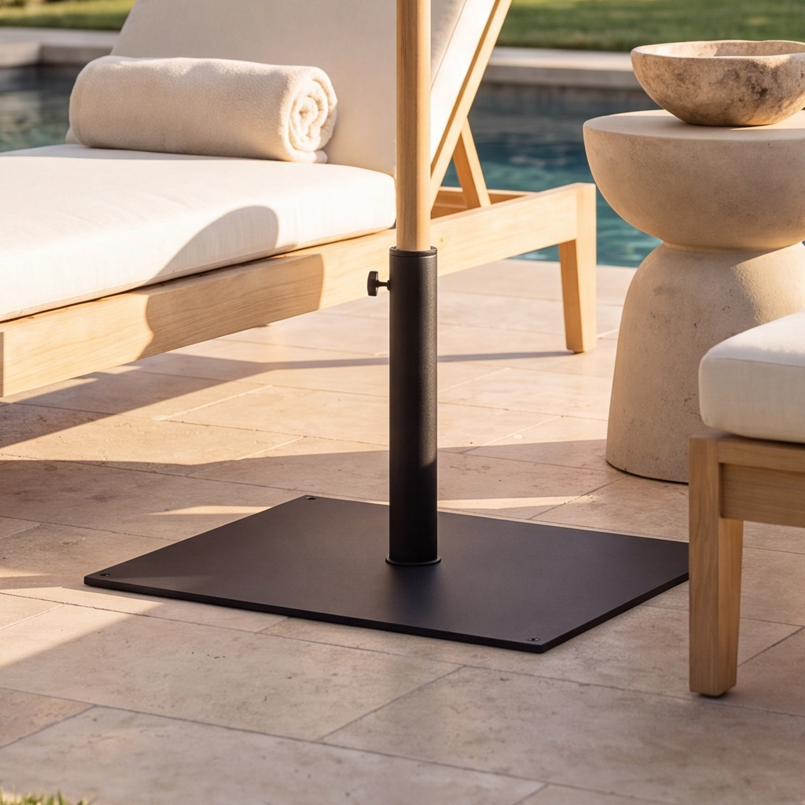 Steel Free-Standing Umbrella Base, Black