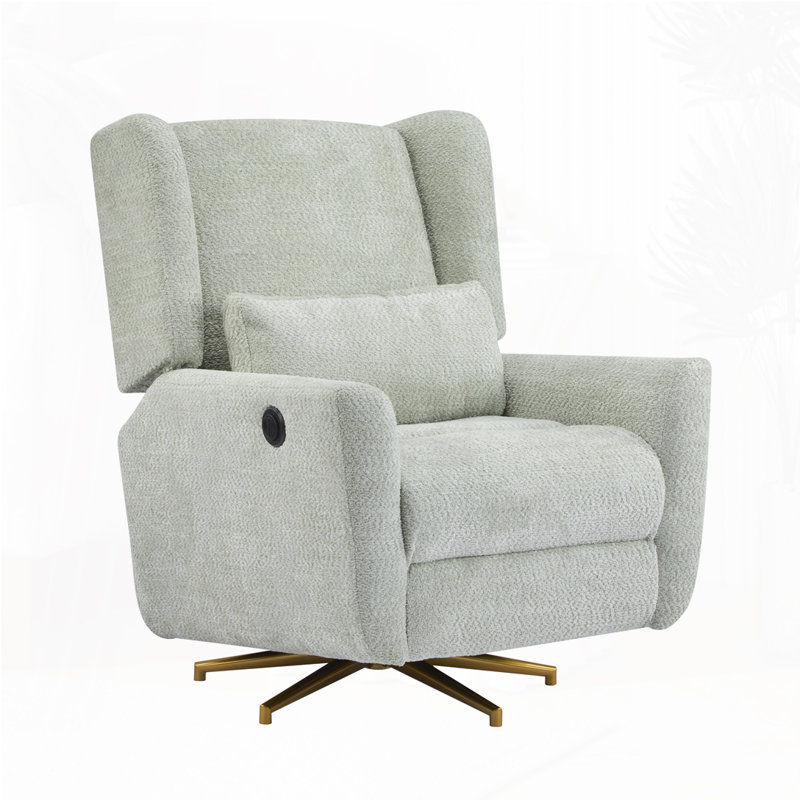 Fauteuil inclinable électrique pivotant, pivotant à 360 ° avec base 5 étoiles, Vert clair