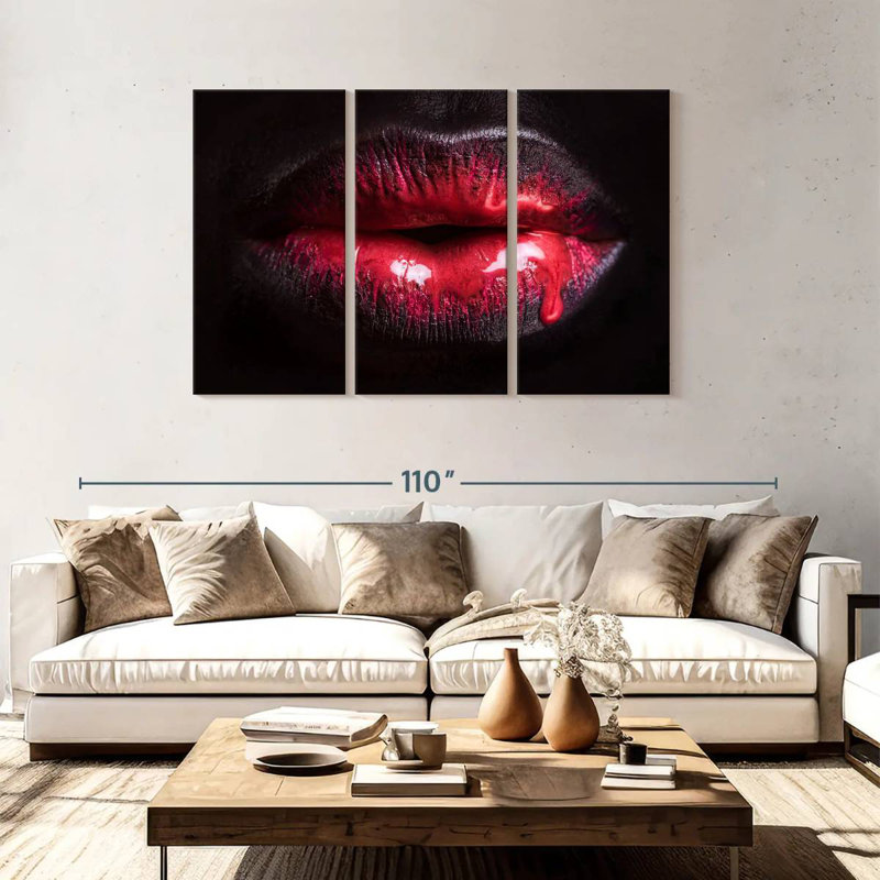 Shuttleworth Red Dripping Lips, 48" H x 74" W