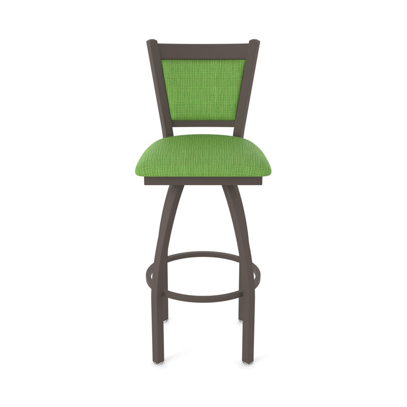 Tabouret pivotant Hadleigh, Tissu - perroquet graphique, Bronze, Tabouret de bar (siège d'une hauteur de 36 po)
