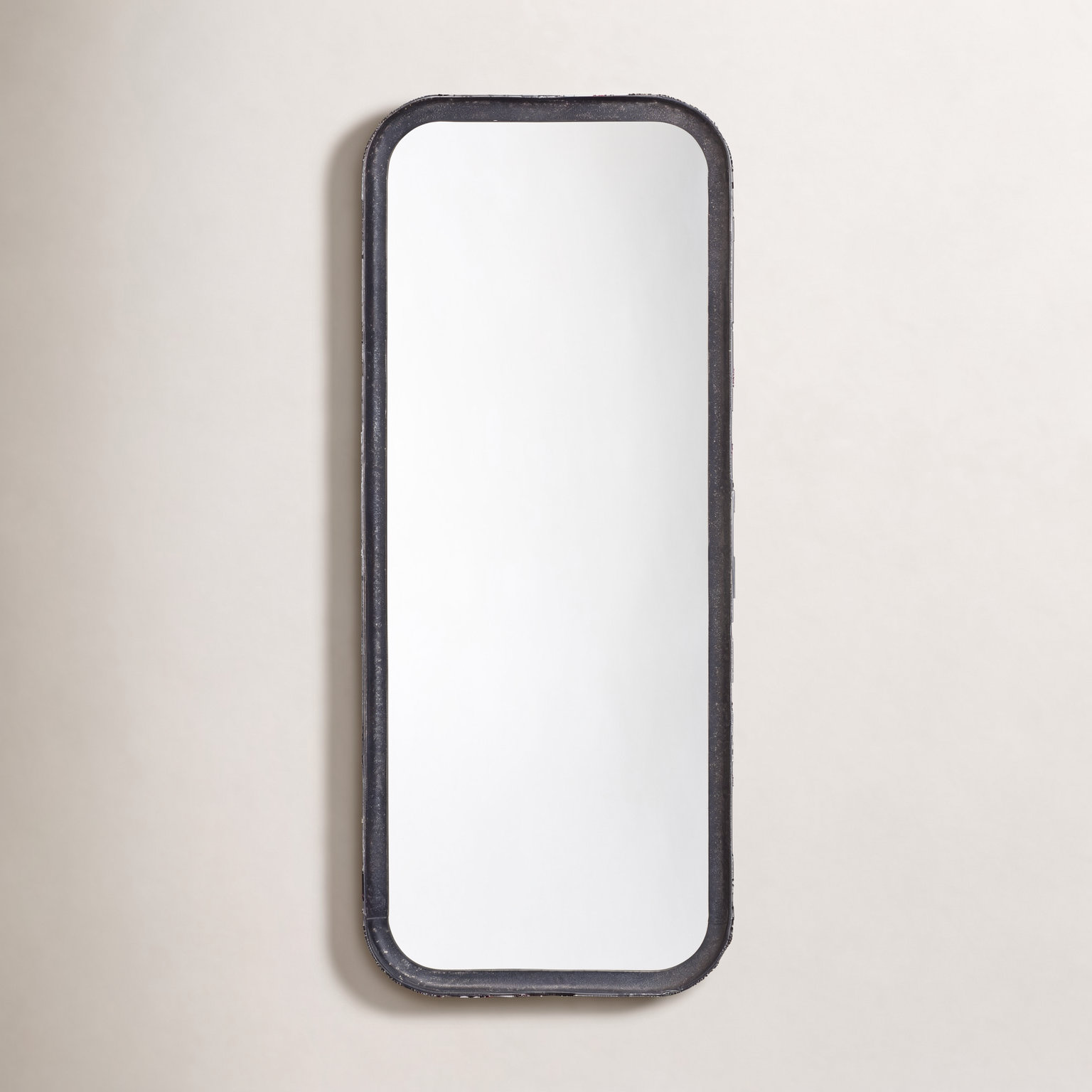 Full-Length Mirror, 35.5" x 15.75", Distressed Black