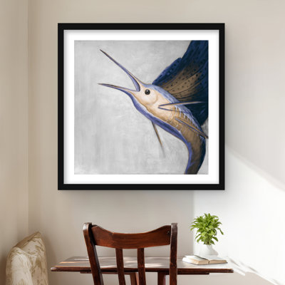 Gold Swordfish - Framed Matted Print for Home Decor Art