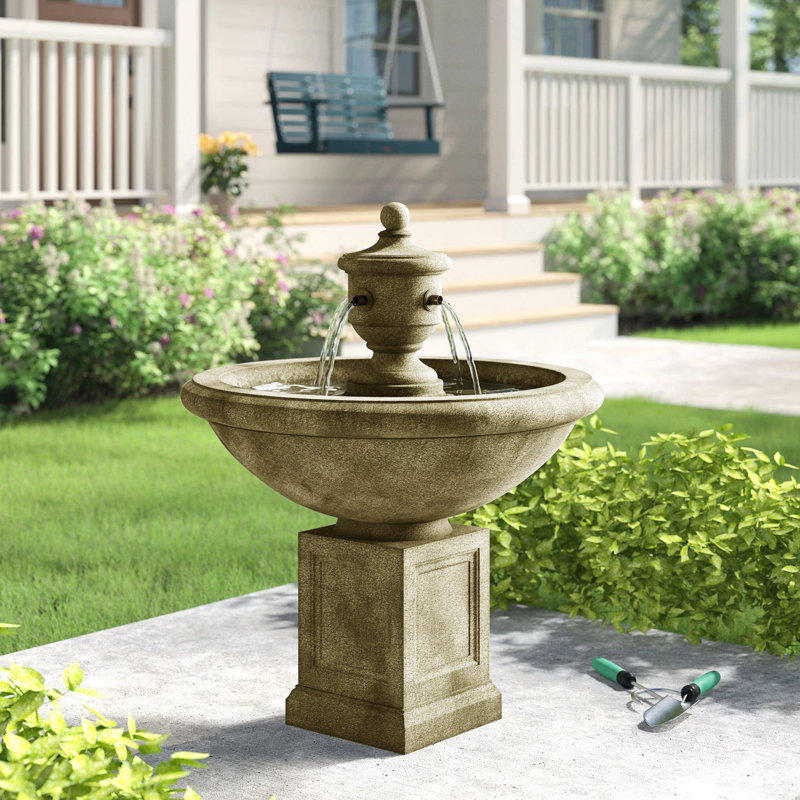 Russ Hand Crafted Weather Resistant Floor Fountain, English Moss