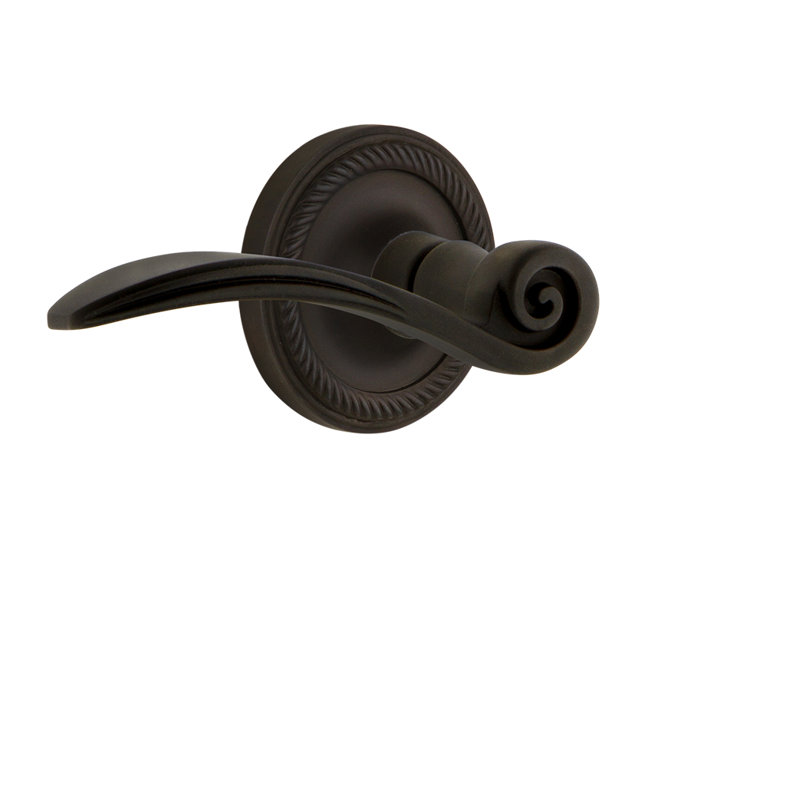 Rope Rosette Single Dummy with Swan Lever, Oil-Rubbed Bronze, Left Handed