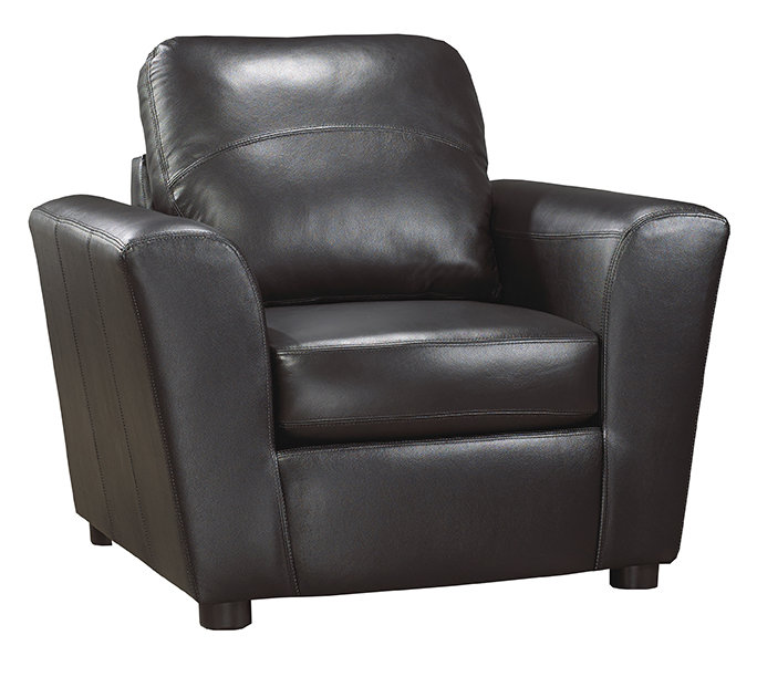 Fauteuil club en cuir fleur 41 po Lidiya, Gris