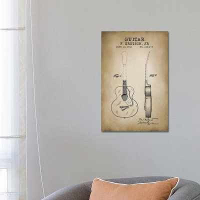 F. Gretsch, Jr. Guitar - Wrapped Canvas Print
