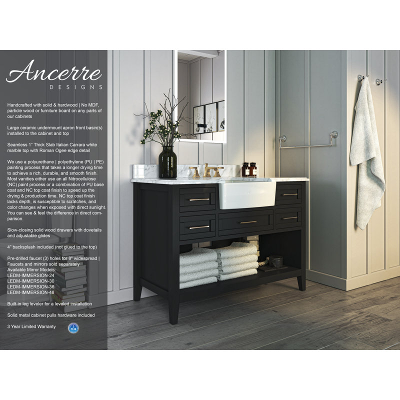 48'' W Single Vanity, Black Onyx