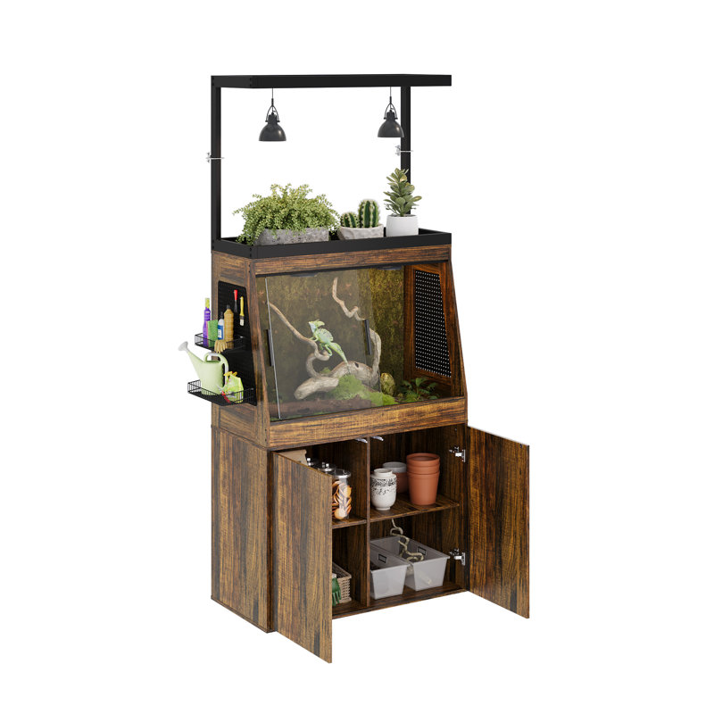 Armoire pour reptile H 70,9 po avec tablette et base de rangement