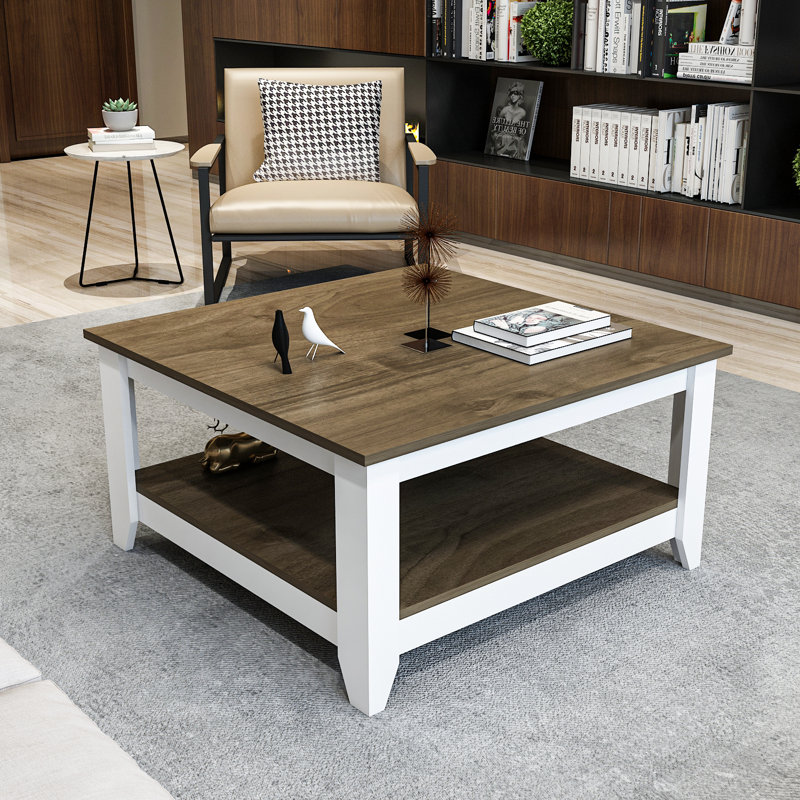 Lea 90 Cm Square Coffee Table, Brown