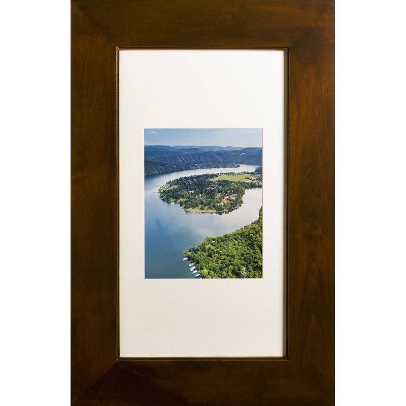 Recessed Picture Frame Door Medicine Cabinet with 3 Adjustable Shelves, Caramel