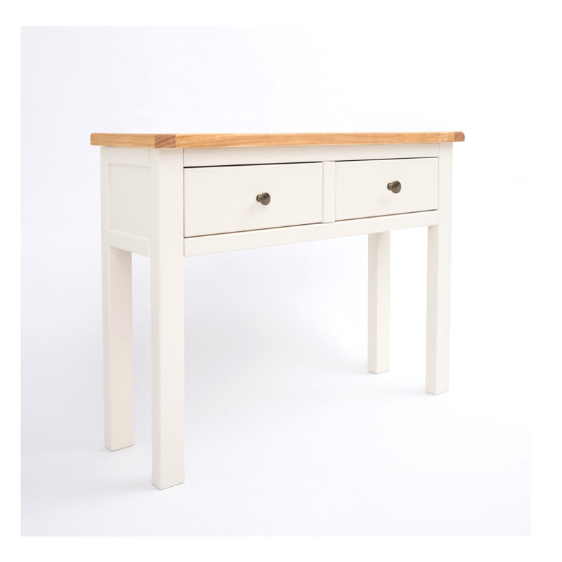 Rosewood 100cm Console Table, Off-White/Brass
