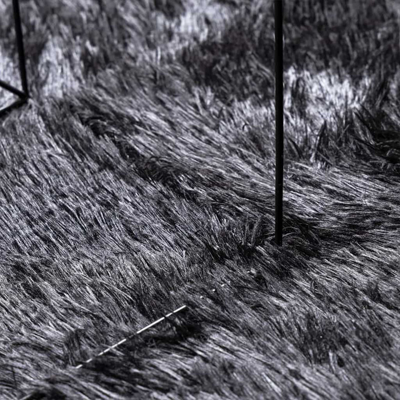 Shaggy Rug High Pile NAVARRA Dark Grey Polyester, Square 160cm