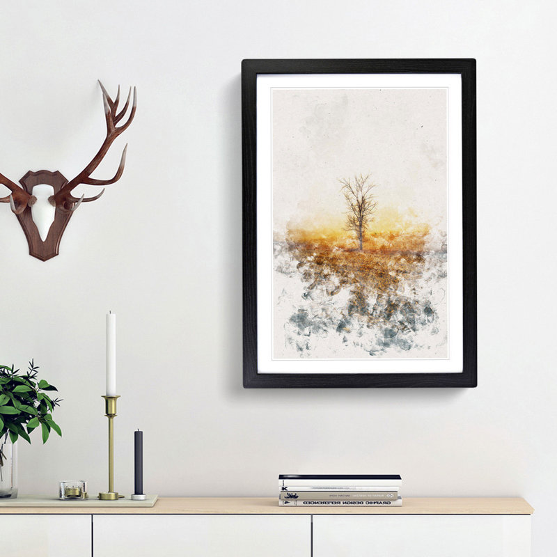 Summer Tree - Picture Frame Graphic Art Print, 63cm H x 45cm W x 2cm D, Black Framed