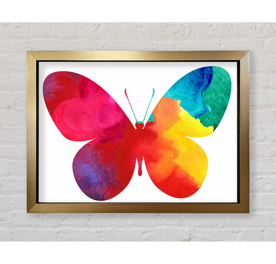 Regenbogen Schmetterling - Einzelner Bilderrahmen Kunstdrucke