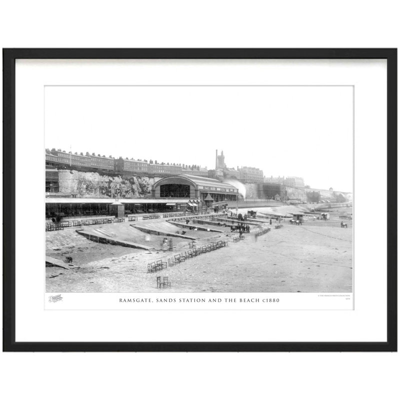 Ramsgate, Sands Station And The Beach C1880 by Francis Frith - Single Picture Frame Print, 40cm H x 50cm W x 2.3cm D