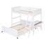 Lit simple superposé au dessus d'un lit double avec bureau-1918993283