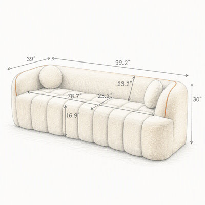 98.4 " Corduroy Sofa
