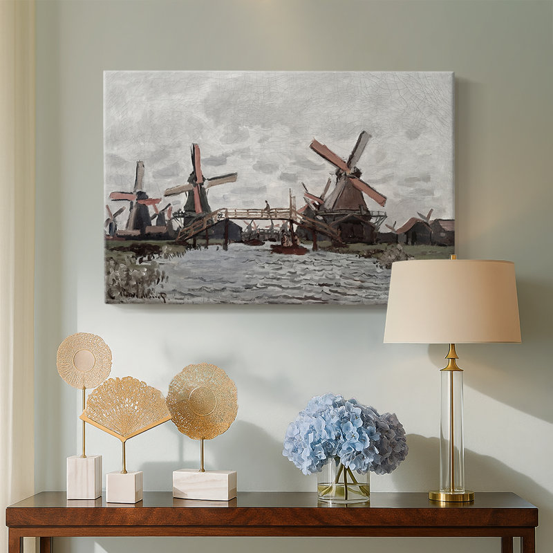 Windmills near Zaandam-Claude Monet-Gallery Wrapped Canvas-1871