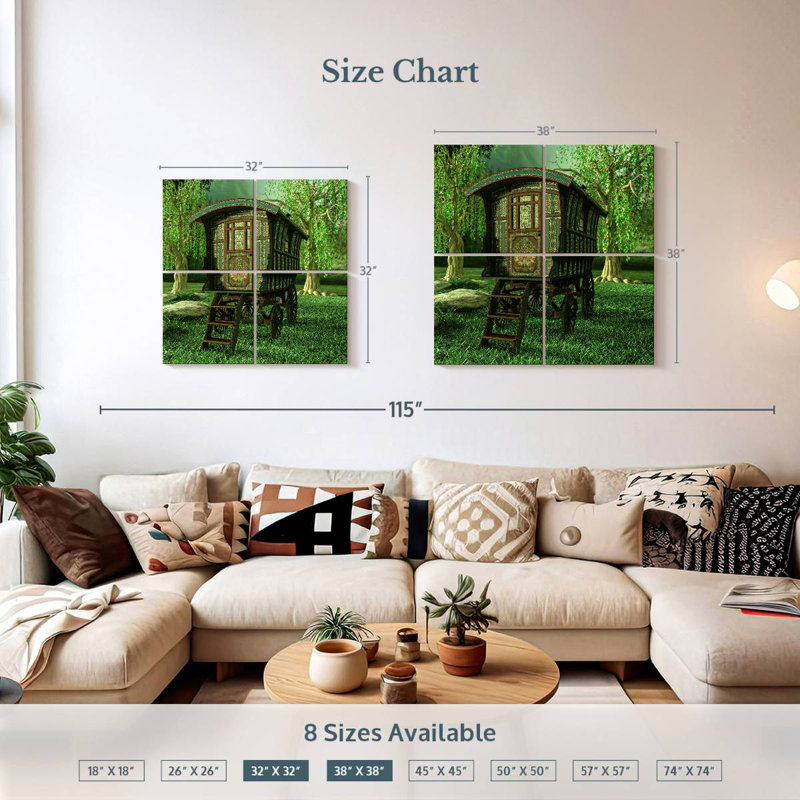 Chariot ornemental Mehar, H 38 po x l 38 po
