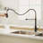 Commercial Black And Nickel Gold Kitchen Faucet With Pull Out Sprayer, Single Handle Single Lever Kitchen Sink Faucet-118388151
