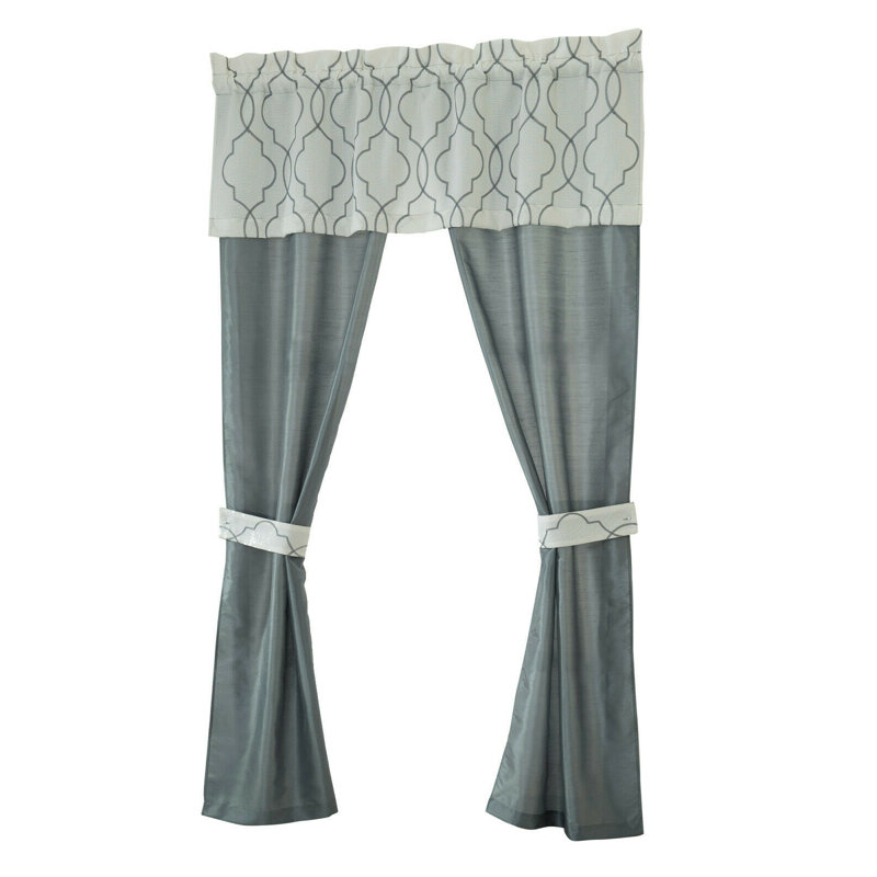 Semi Sheer Curtain, White/Gray