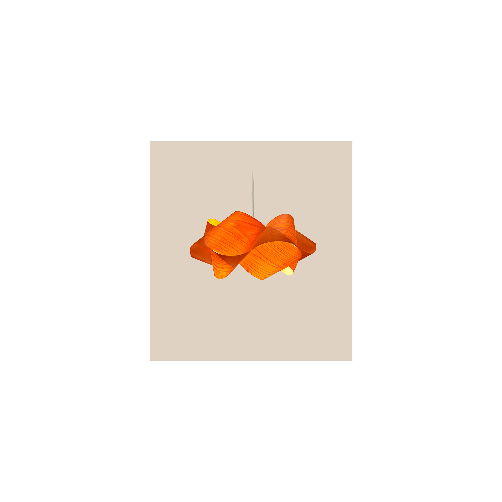 Swirl Single Light Dimmable Pendant, Orange, E26, Matte Black