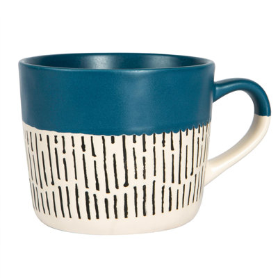 Nicola Spring - Spotted Rim Stoneware Coffee Mug 