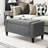 Gray Linen Upholstered Storage , Lift Top And Button For Living Space, Functional As Footstool, Bed Bench With Plentiful Roomy Compartment