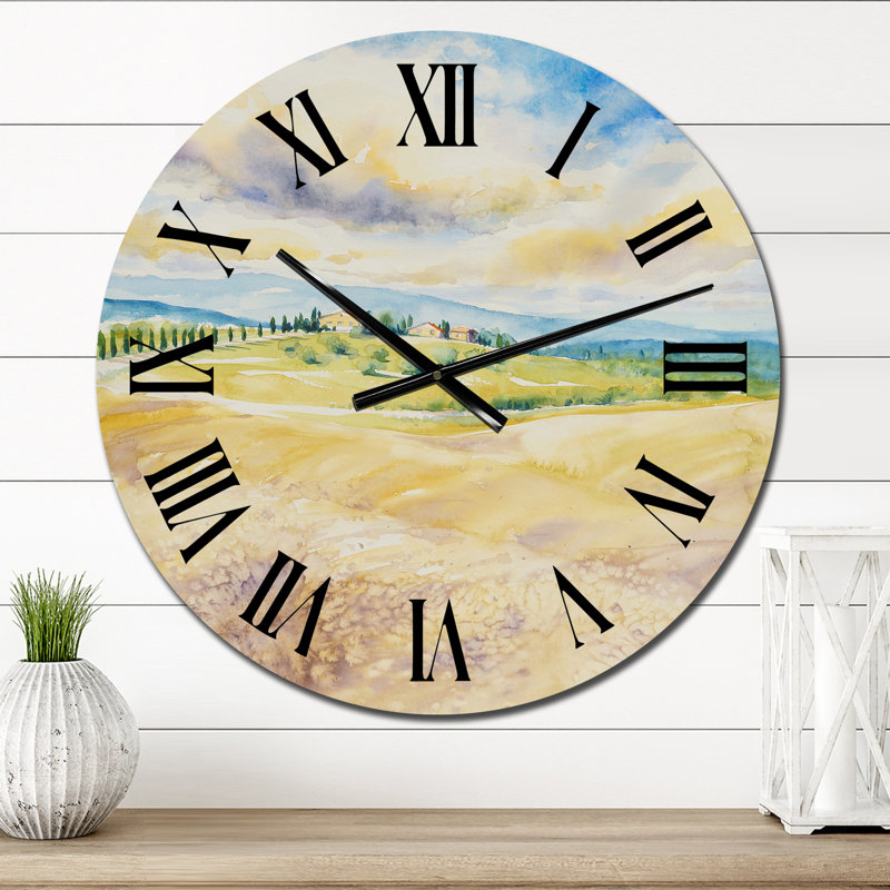 Horloge murale rustique, paysage italien rustique, Petit