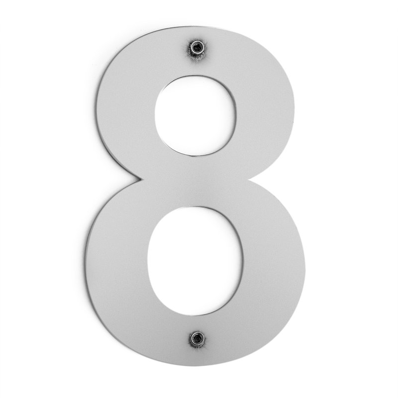 Barton 6" Floating Stainless Steel Number 8 Sign