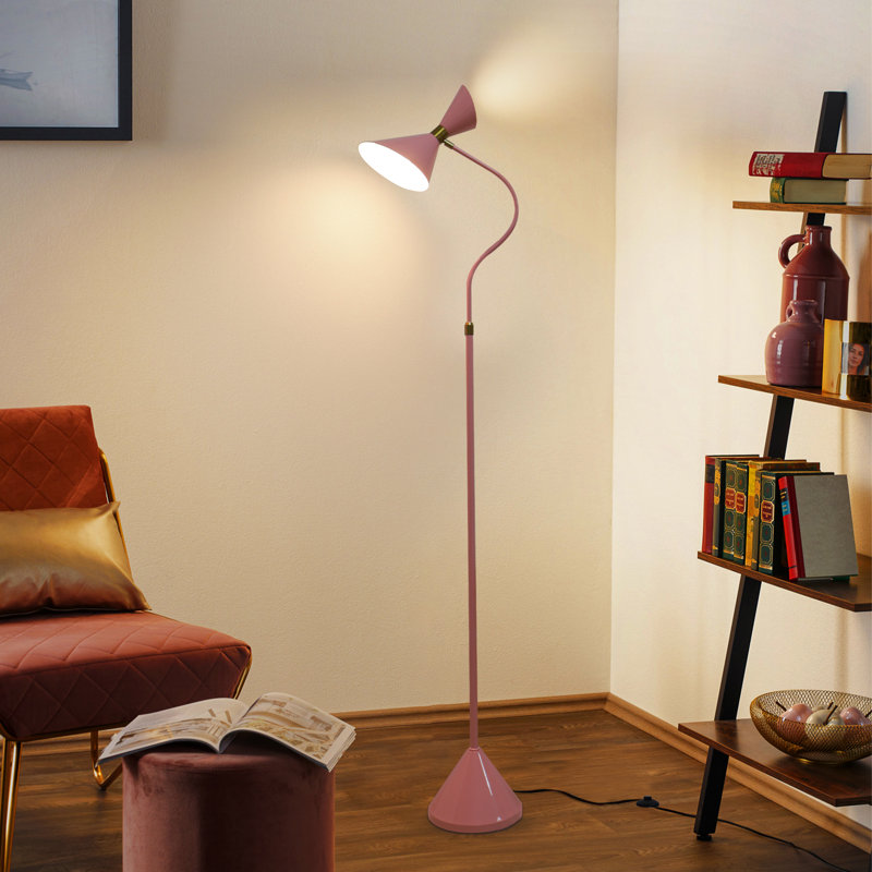 Industrial Floor Lamp, Modern Standing Lamp With 6w Led Bulb, Adjustable Lampshade, Foot Switch, Metal Gooseneck Reading Tall Floor Lamps For Living Room, Bedroom, Office