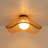 Luminora Handwoven Rattan Boho Glass Flush Mount Ceiling Light