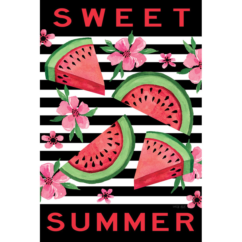 «Summer Watermelon On Canvas» par Cindy Jacobs, reproduction, H 12 po x l 8 po x P 1,25 po
