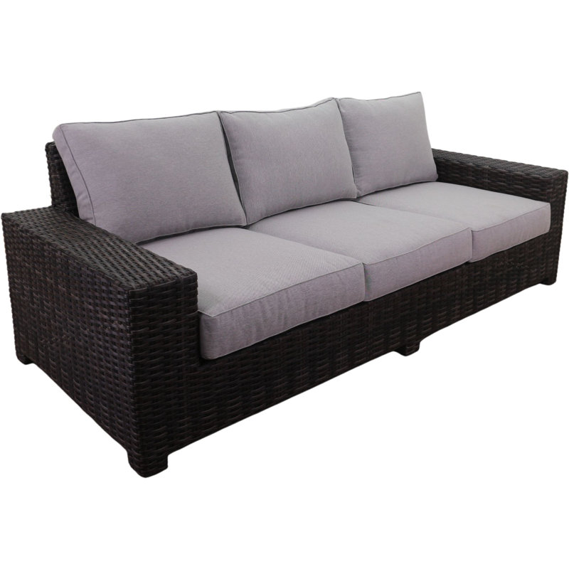 37.4'' Wide Aluminum Patio Sofa with Cushions