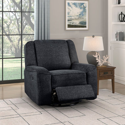 Mobilier de salon luxueux en tissu ébène pivotant 1 pièce