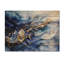 Abstrait bleu doré vagues de la brise de mer - art mural en bois côtier sur bois de pin naturel-437527159