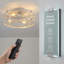 Ensemble de ventilateur de plafond de 20 pouces avec couvercle de lumière (ampoule non incluse) et télécommande, adapté aux patios, aux salons et aux chambres à coucher (blanc mat)