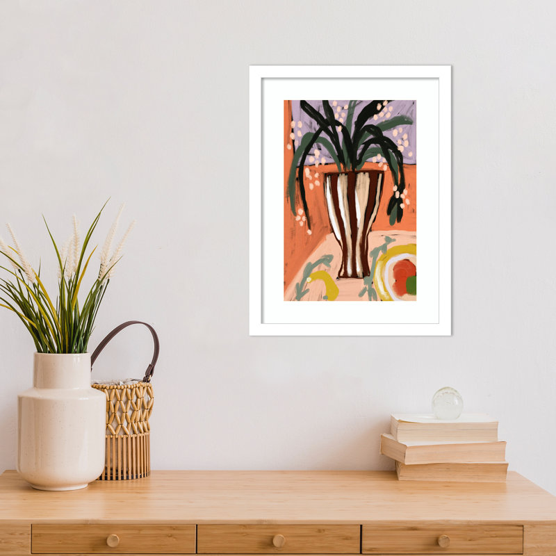 Oksana Floral Still Life No 3 by Treechild Wood Framed Wall Art Print, White, 17" H x 13" W
