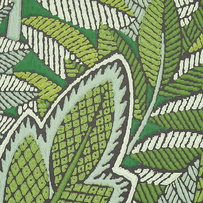Papier peint forêt japonaise, Vert