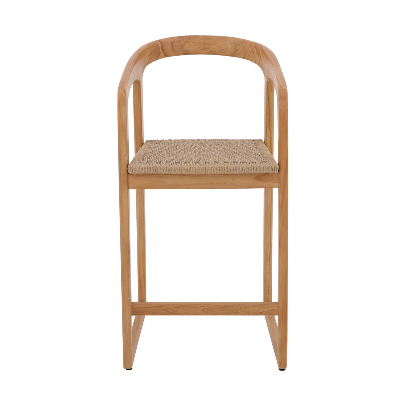 Nordic Teak Natural Teak Wood Indoor/outdoor Bar Stool