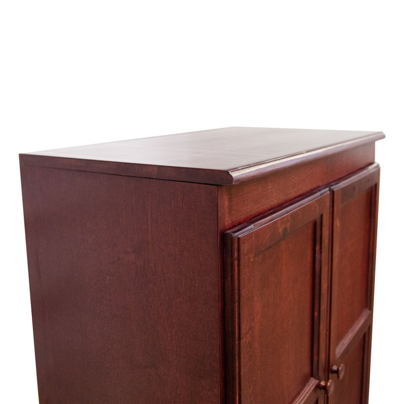 Armoire de rangement en bois Kesterson, 72 pouces avec 5 tablettes, Cerisier