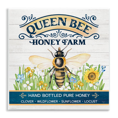 «Queen Bee Honey Farm», art mural sur toile par Mollie B.