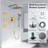 11.8-inch Wall Mount Shower Faucet Set with 3 Body Jets & Slide Bar Handheld Shower Head-96319718