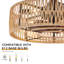 20" Farmhouse Caged Ceiling Fan Featuring A Fabric Style Light Kit And Remote Control